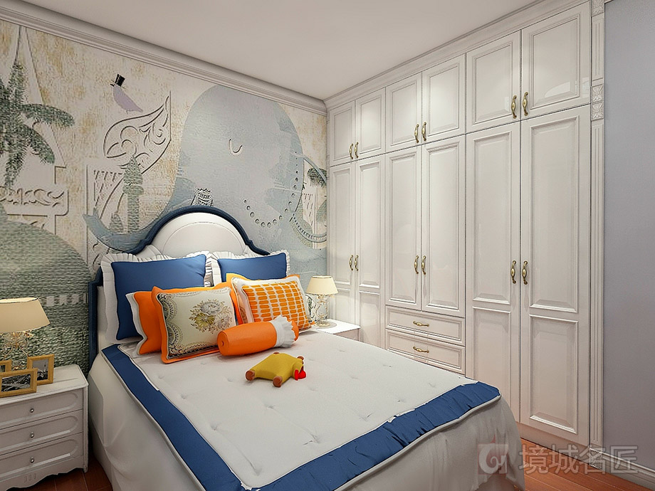 簡(jiǎn)歐風(fēng)格衣柜效果圖—X0007